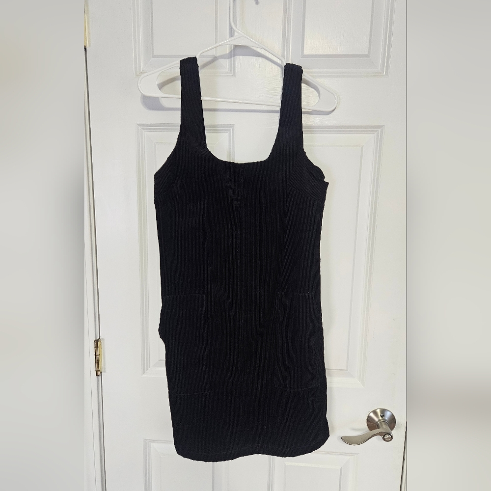 New Look Black Corduroy Dress With Pockets